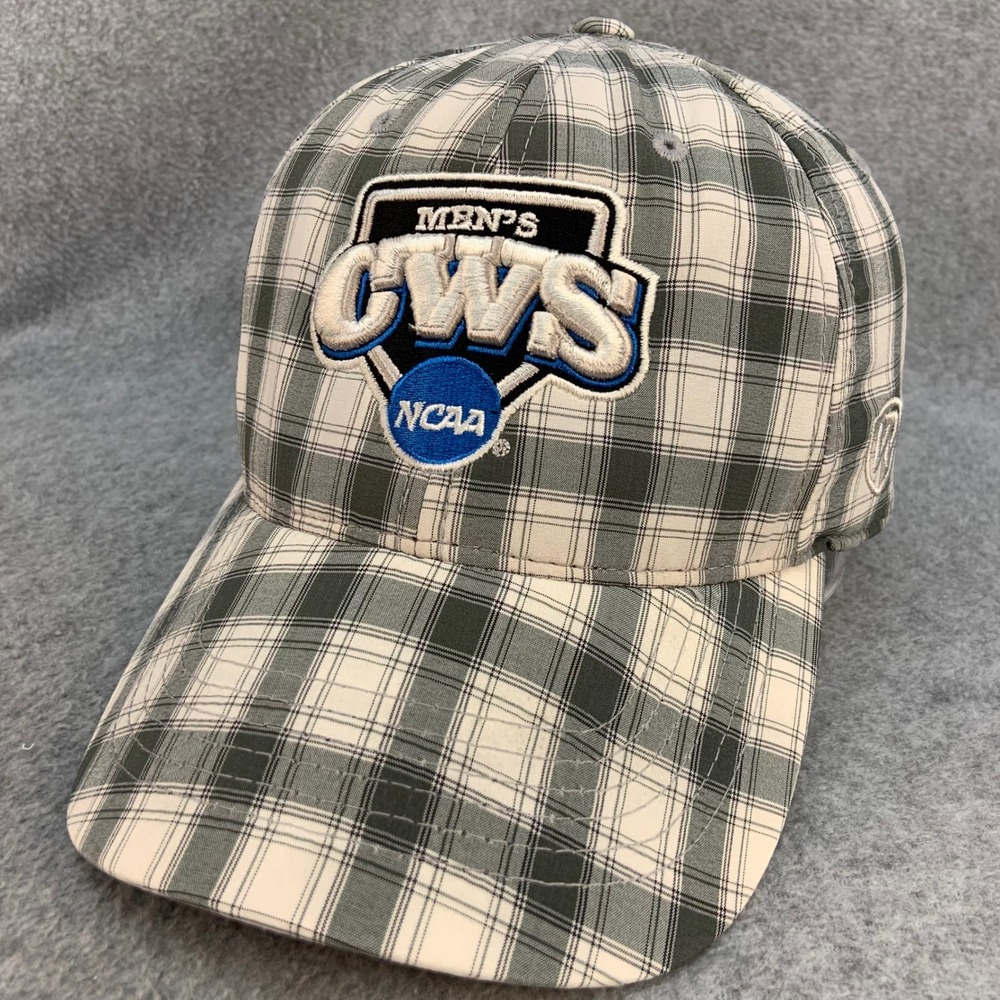 NCAA CWS Men Green Plaid Top of the World Baseball Hat Omaha NE L XL